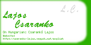 lajos csaranko business card
