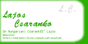 lajos csaranko business card